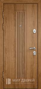 Дверь входная с коричневой текстурой №1 - фото вид изнутри