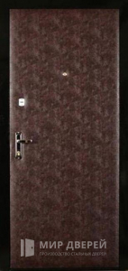 Металлические двери с винилискожей коричневая №29 - фото вид снаружи