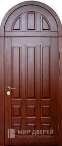 Уличная дверь арочного типа №124 - фото вид снаружи