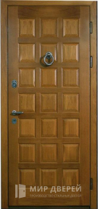 Металлическая дверь с МДФ панелью для деревянного дома №39 - фото вид снаружи