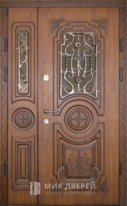 Дверь входная металлическая со стеклом №331 - фото вид снаружи