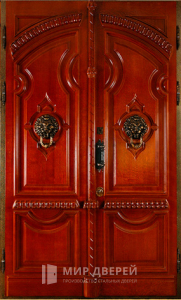 Элитная входная дверь для загородного дома №25 - фото вид снаружи