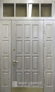 Металлическая дверь с фрамугой №34 - фото вид снаружи