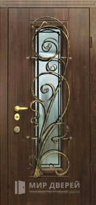 Входная дверь с ковкой №17 - фото вид снаружи