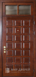 Дверь с фрамугой входная металлическая №33 - фото вид снаружи