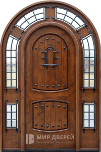 Арочная входная дверь на заказ №3 - фото вид снаружи